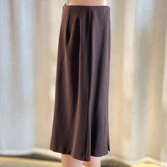 Vintage 90s R•Q•T• Brown Paneled Midi Skirt Office Wear Dark Academia Size 10 - Picture 3 of 8